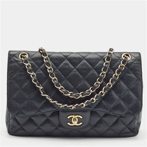 caviar jumbo chanel bag|CHANEL Caviar Quilted Jumbo Double Flap Black.